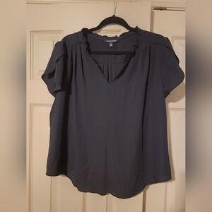 Black Short Sleeve Sheer Top